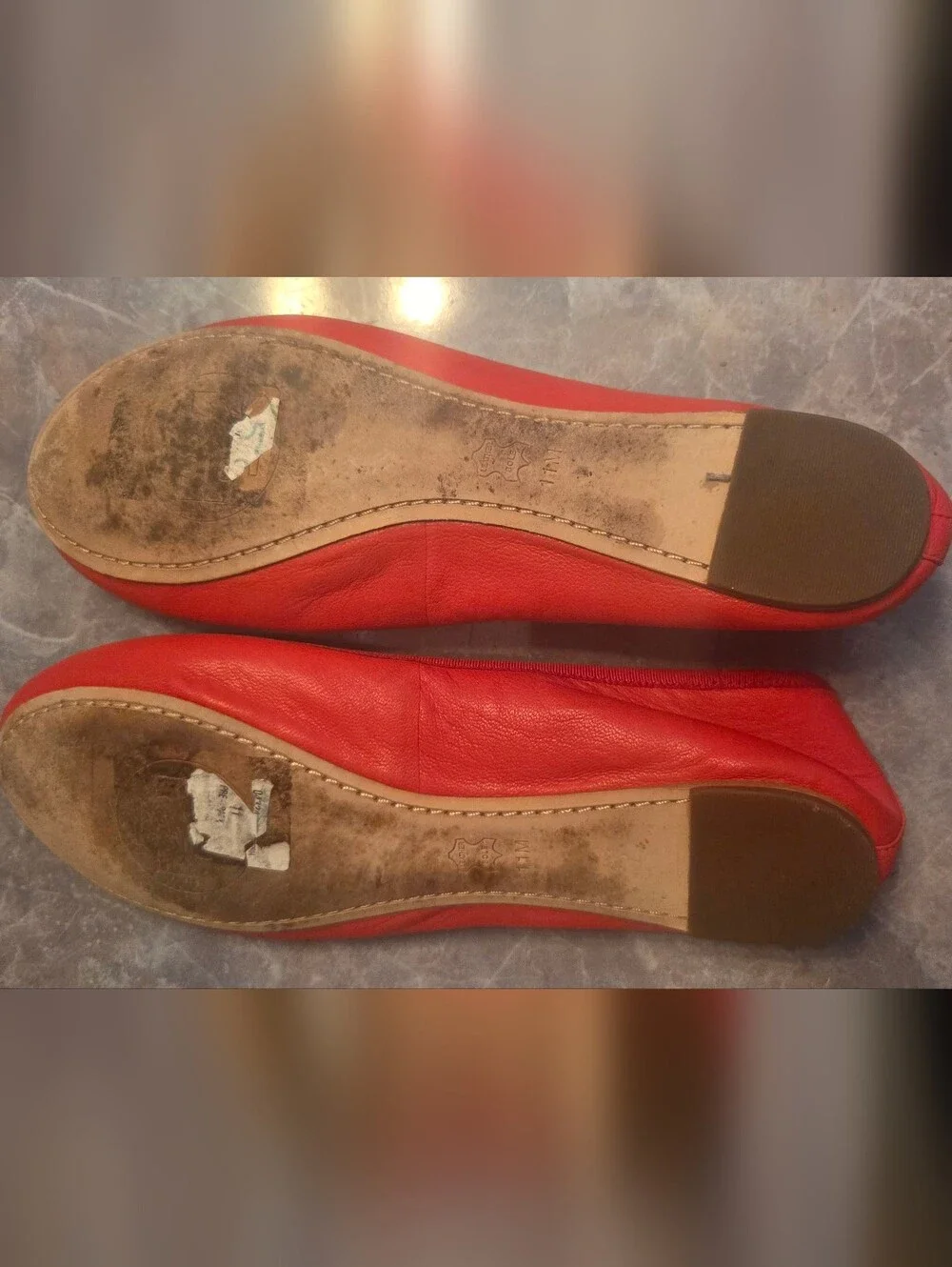 Tory Burch Red Leather Ballet Flats